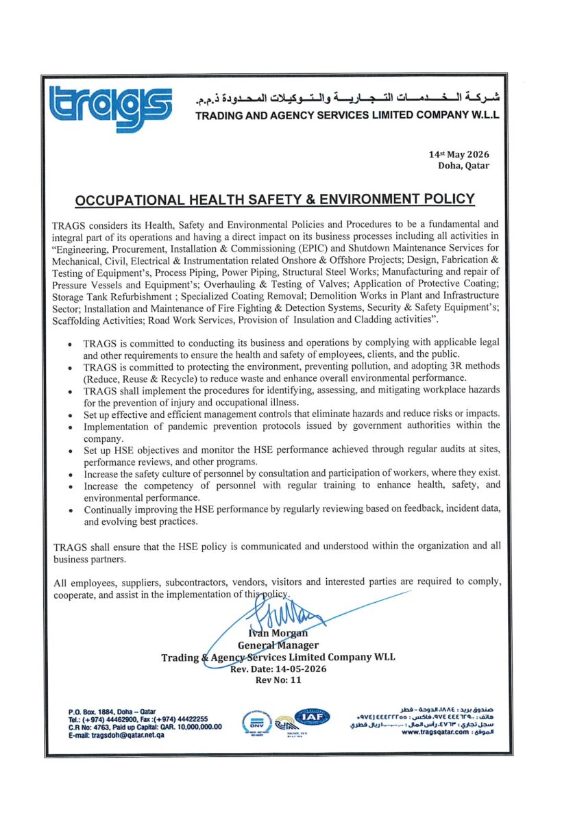 Occupational Health Safety and Enviornment policy